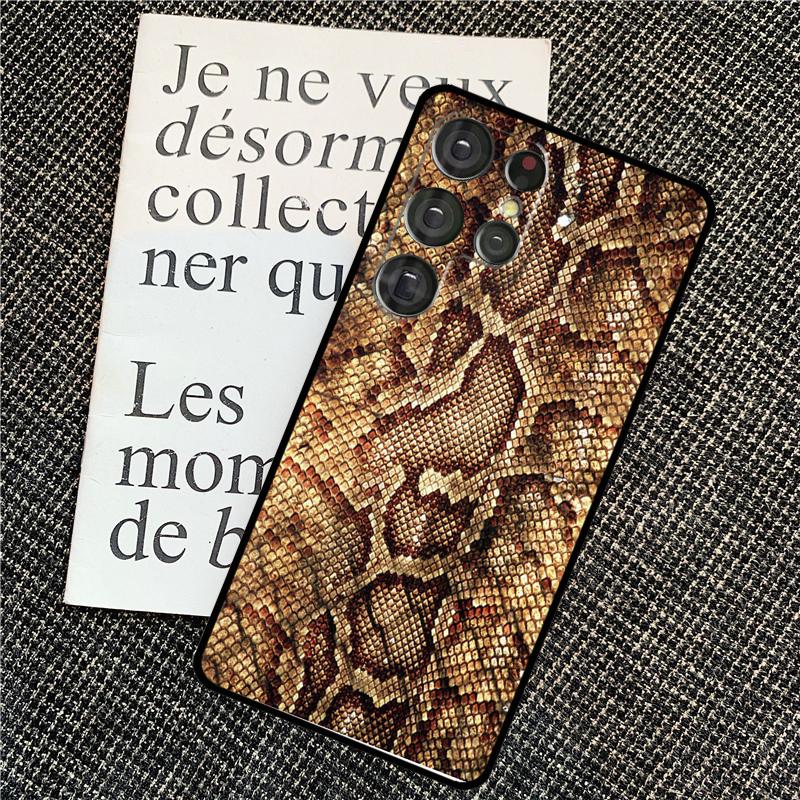 Snake Skin Texture Case For Samsung Galaxy S25 Ultra S21 S22 S23 S24 Ultra S9 S10 S20 Plus S25 FE Back Cover