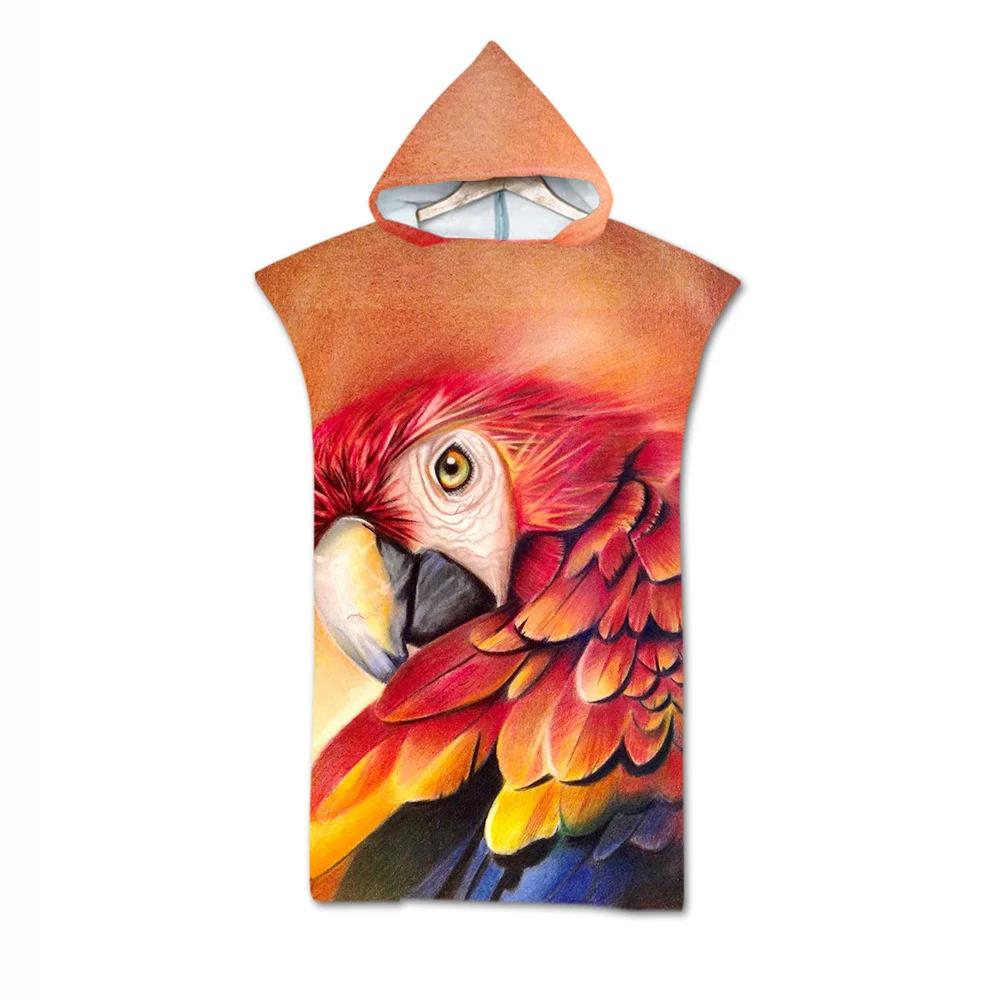 Toalla de Playa de Moda de Verano Microfibra Secado Rápido Capa Grande con Capucha Poncho de Animales de Dibujos Animados para Adultos Bata de Baño para Nadar Surf Toalla de Baño