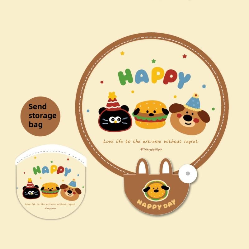 Niedlicher Cartoon Capybara Faltfächer Tragbarer Kleiner Fächer mit Griff Fächer Sommer Erfrischend Outdoor Mini Runder Fächer Studentengeschenk