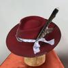 Wollen Fedora's Panama Hoed Exotische Distressed Homburg voor Dames Heren Foto Requisieten Western voor Podium Live Show Hoofddeksel