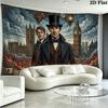 Tapisserie murale Sherlock Accroche murale esthétique Couverture en tissu imprimé Tapisseries décoratives pour chambre à coucher salon décoration intérieure