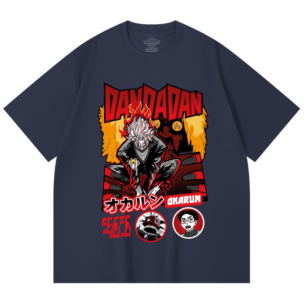 230 g/m² 100% Baumwolle Dandadan V26 Okarun Turbo Print Unisex Schweres Baumwoll-T-Shirt