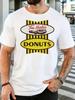 Unisex Vintage Tim Horton Donut Marke Schild Grafik Baumwolle Kurzarm T-Shirt Rundhals Weich Herren Sommer Atmungsaktiv Täglich Straße Oberteil
