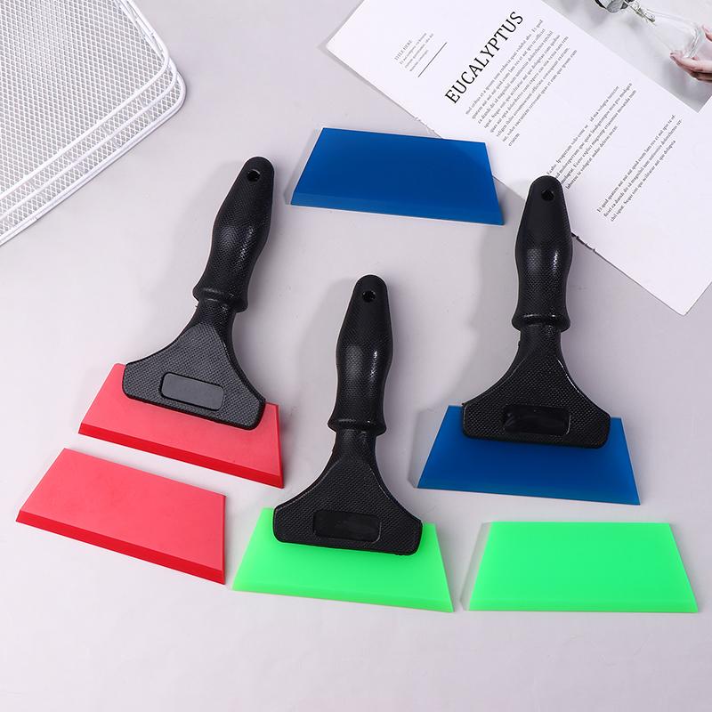 Rubber Scraper For Car Glass Plastic Handle Squeegee Window Tint Tool Water Wiper Mirror Cleaning Water Blade Car Accessories