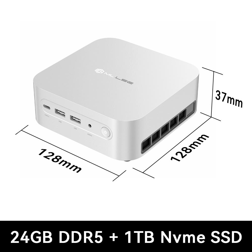 MLLSE Mini PC G10 AMD R7 H255 LPDDR5 24GB 1TB SSD 8 Cores Desktop Computer BT5.2 WIFI6 HDMI TYPE-C USB