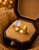 Rainbow Moonstone Gold Ring, 14K Gold Plated Ring, Handmade Statement Jewelry, Dainty Gold Ring, June Birthstone Ring, Gift for Women