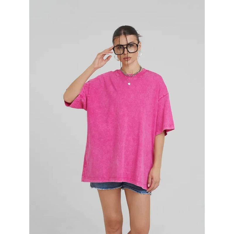 Fashion Wind Washed Old Loose Fashion Cotton T-shirt Fashionable Loose Cotton T-shirt