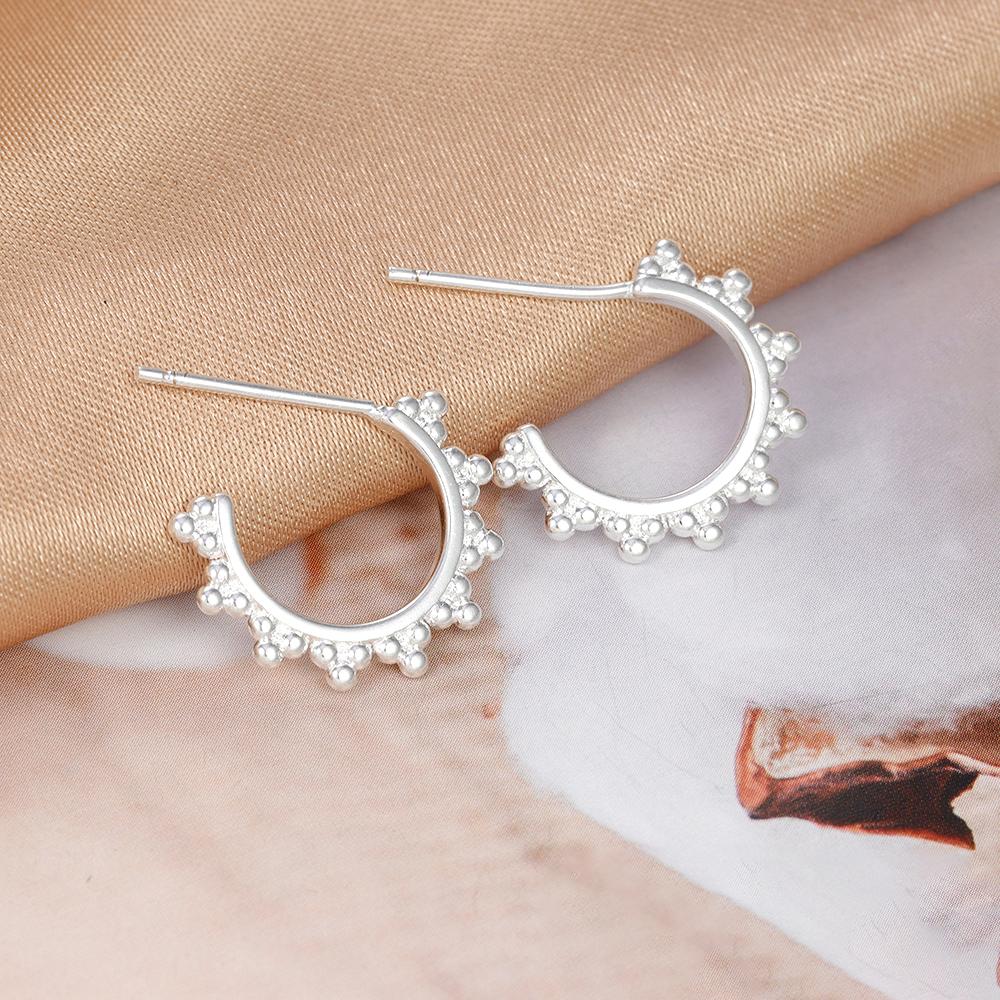 Simple Geometric C Shaped Hoop Earrings For Women Vintage Stainless Steel Gold Silver Color Punk Party Jewelry