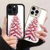 JT409 Pink Christmas Tree Art for iPhone 17 16 15 14 Pro Max Samsung S26 S25 Ultra A17 A07 A56 A16 Xiaomi 15T Redmi 15c Soft Case