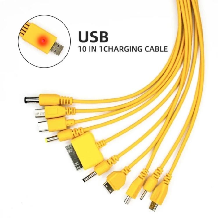 USB Data Cable Featuring 10 Ports with LED Light for Multiple Devices Fast Charging Capability Long Lasts Efficient Use