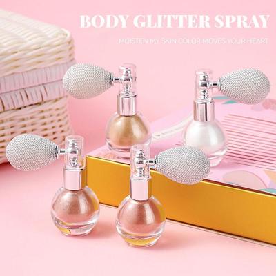 Shimmering Body Highlighter Spray for Glowing Skin Glitter Powder