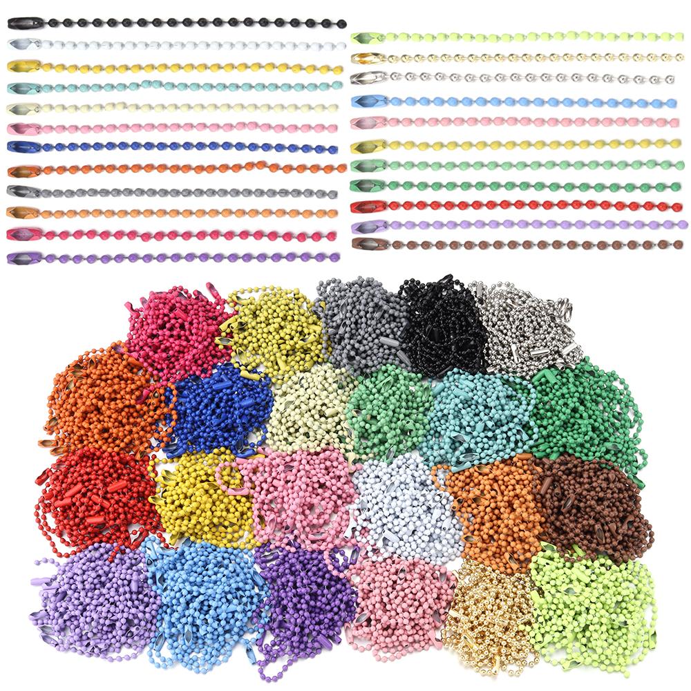 

100Pcs/lot 10/12cm Iron Spray Paint Chain Colorful Ball Bead Connection Chain for Keychain Pendant Tag Chain Toy Hanging Chain 10mm зелений