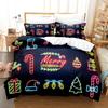 Vrolijk Kerstfeest 3D Geprint Dekbedovertrek Kussensloop Beddengoed Set Twin Full King voor Kinderen Volwassenen Slaapkamer