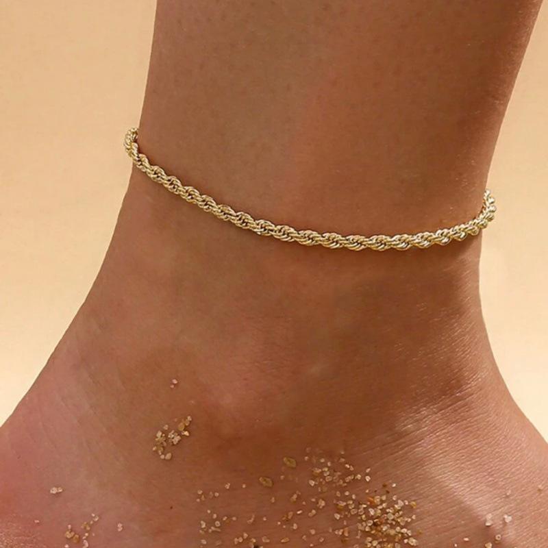 European and American Hot-Selling Double-Layer Heart Anklet - Minimalist Beach Jewelry for Women
