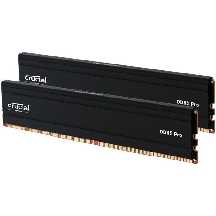 CRUCIAL Mémoire RAM DDR5 PRO - Kit 128GB (2 X 64GO) - 5600 MT/s - CL46