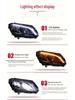 Compatible Headlight Assembly for 2014-2018 Mercedes-Benz C-Class W205 C180/C200 with Upgraded Flowing Turn Signal