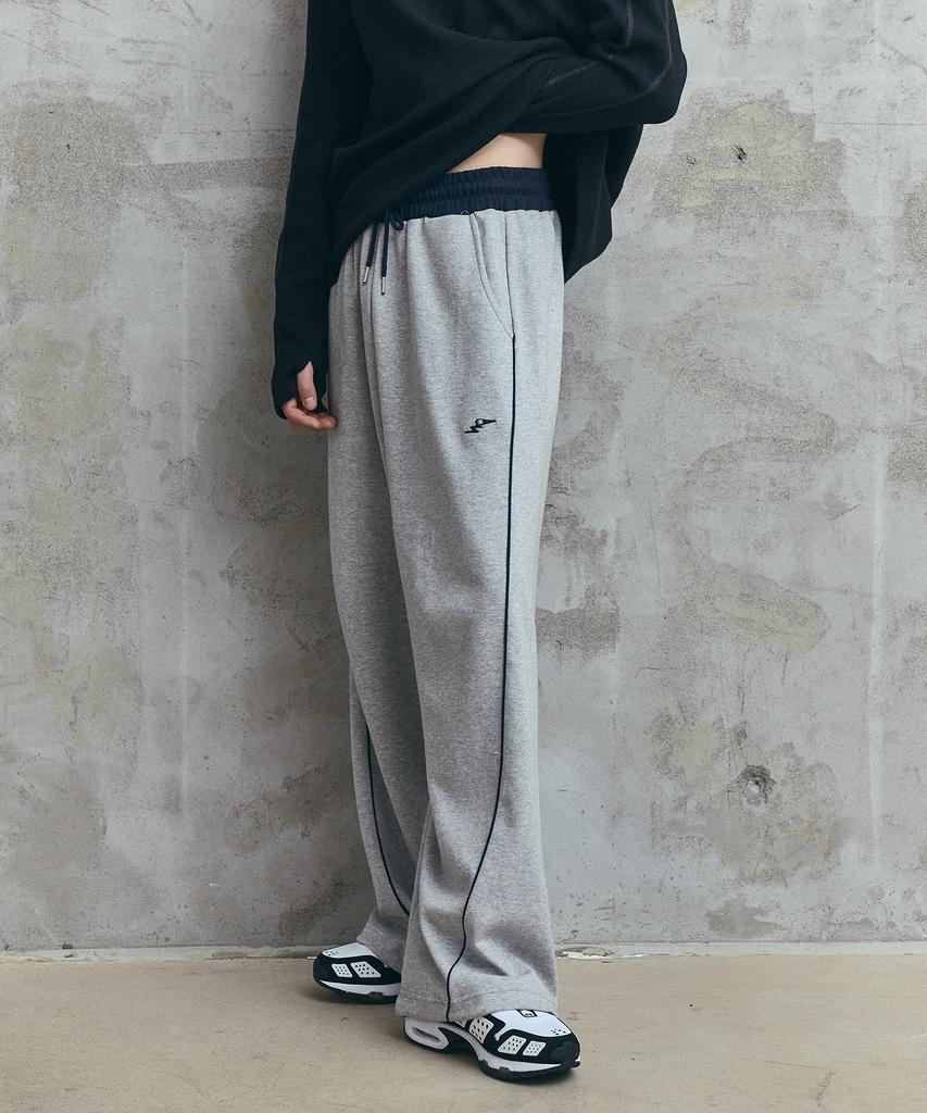 SUPERSUB Wide Baggy Piping Pants - Melange