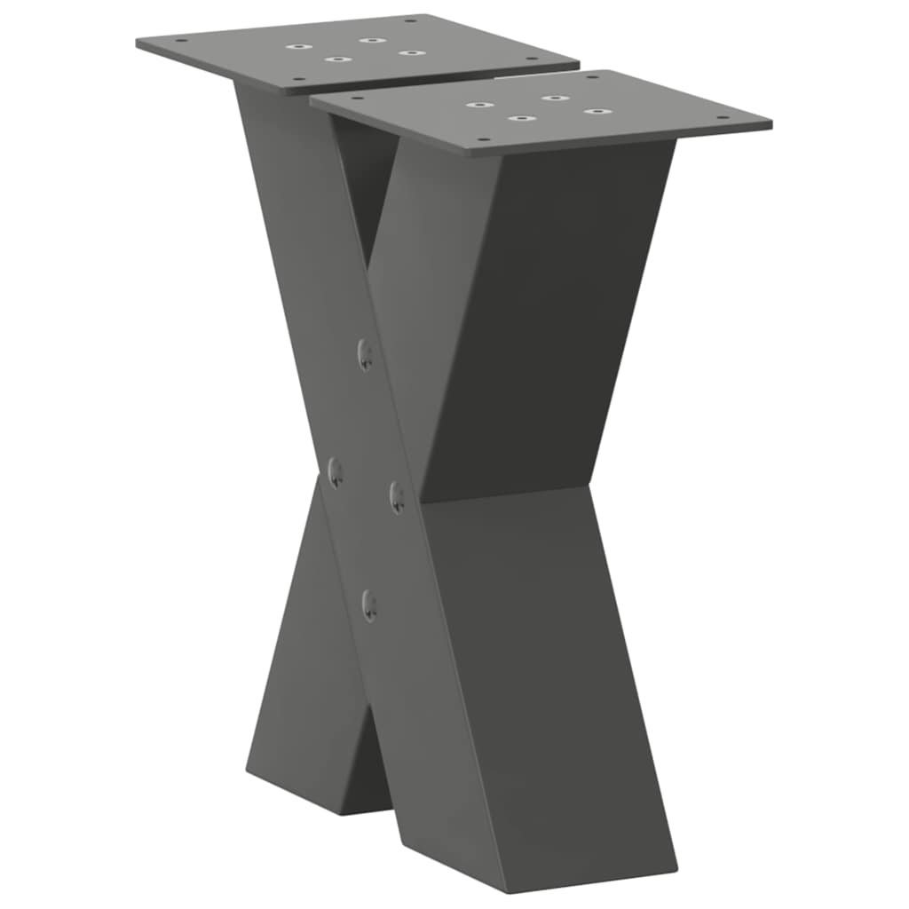 Vidaxl Coffee Table Legs, 2 Pcs, Anthracite, 40X(30-31) Cm, Steel