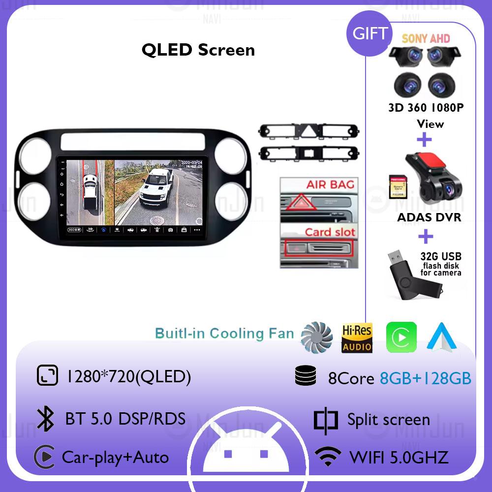 Radio Auto Android 14 Pentru Volkswagen VW Tiguan Spate 2006 - 2016 Golf Plus Wireless Carplay Auto Car DSP Stereo Player Multimedia