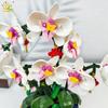 Non-Toxic 587Pcs Moc Orchid Flower Potted Series Building Blocks Bouquet Model Bricks Set Toy For Children Desk Home Decoration