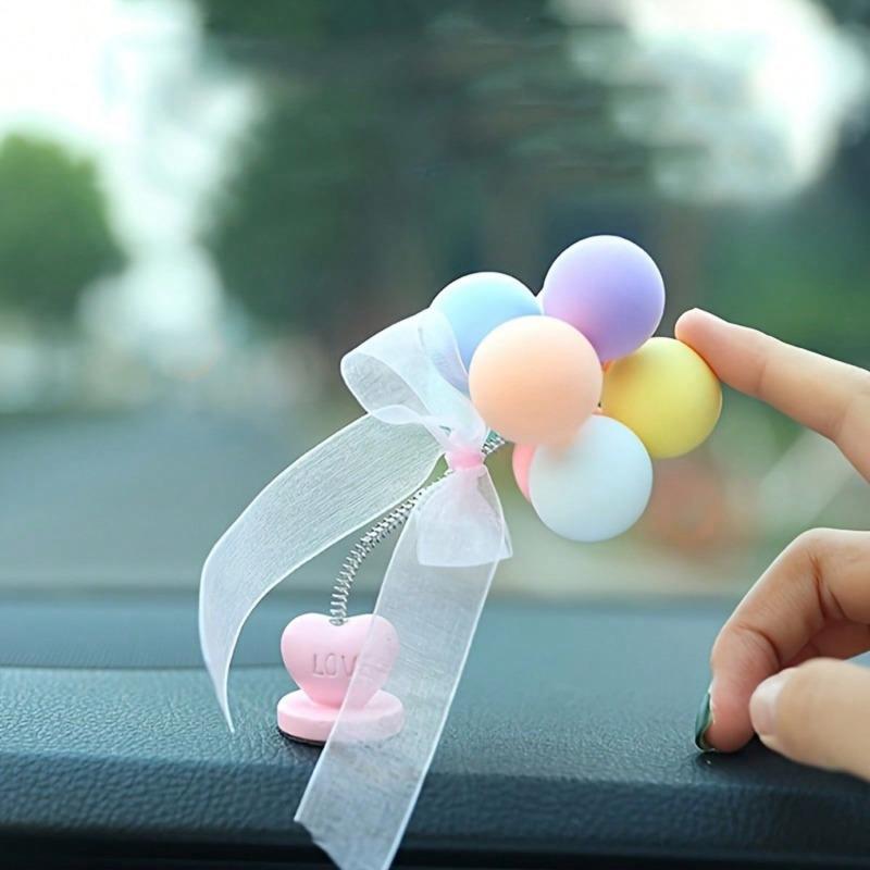 1pc Cute Swinging Balloon Car Decor, Creative Confession Balloon, Spring Dashboard Decoration for Car Interior