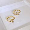 Charming Shiny Crystal Round Hoop Earring For Women Minimalist Nail Shaped Earrings Gold/Silver Trendy Jewelry