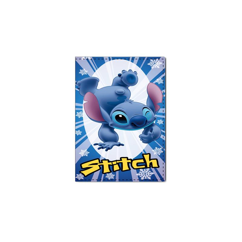 Cute Stitch Passport Holder Multi-Functional Print Travel Passport Cover PU Leather ID Case Blue 6pcs
