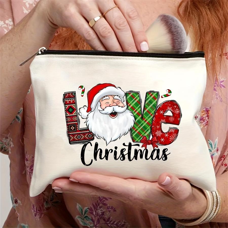 

Рождественская холщовая сумка-тоут с фиксированным плечевым ремнем, прочная модная сумка для путешествий на открытом воздухе и покупок, праздничный принт