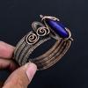Blue Sapphire Bangle, Handmade Gemstone Bangle, 999 Copper Wire Wrapped Antique Jewelry, For Engagement Gift