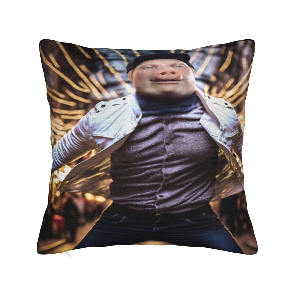 John Pork Dzwoni Śmieszny Meme Nadrukowana Poszewka na Poduszkę Poszewka na Poduszkę Dekoracja Samochodowa Y2K Kwadratowa Wiele Rozmiarów