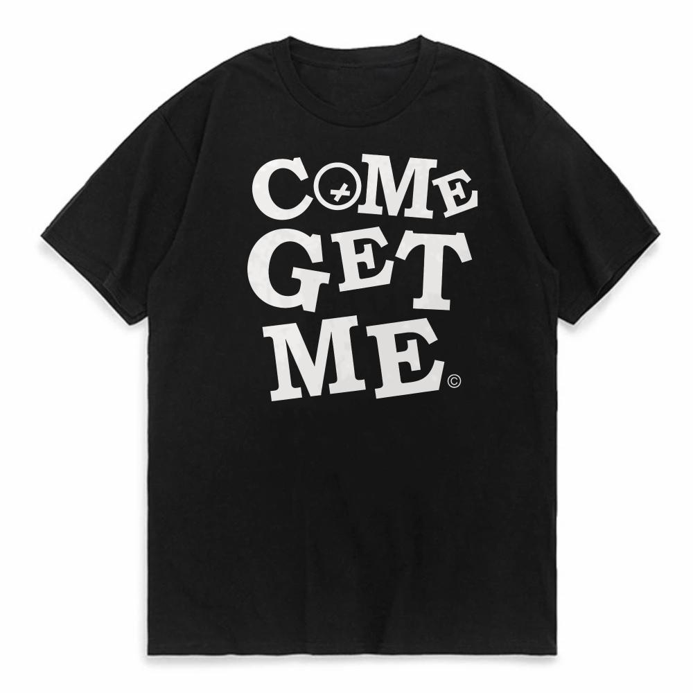 

COME GET ME Print Sporty Men Tshirt Outdoor Street Casual Fitness Loose Hiphop Running Comfortable Pure Cotton Short Sleeve 4XL