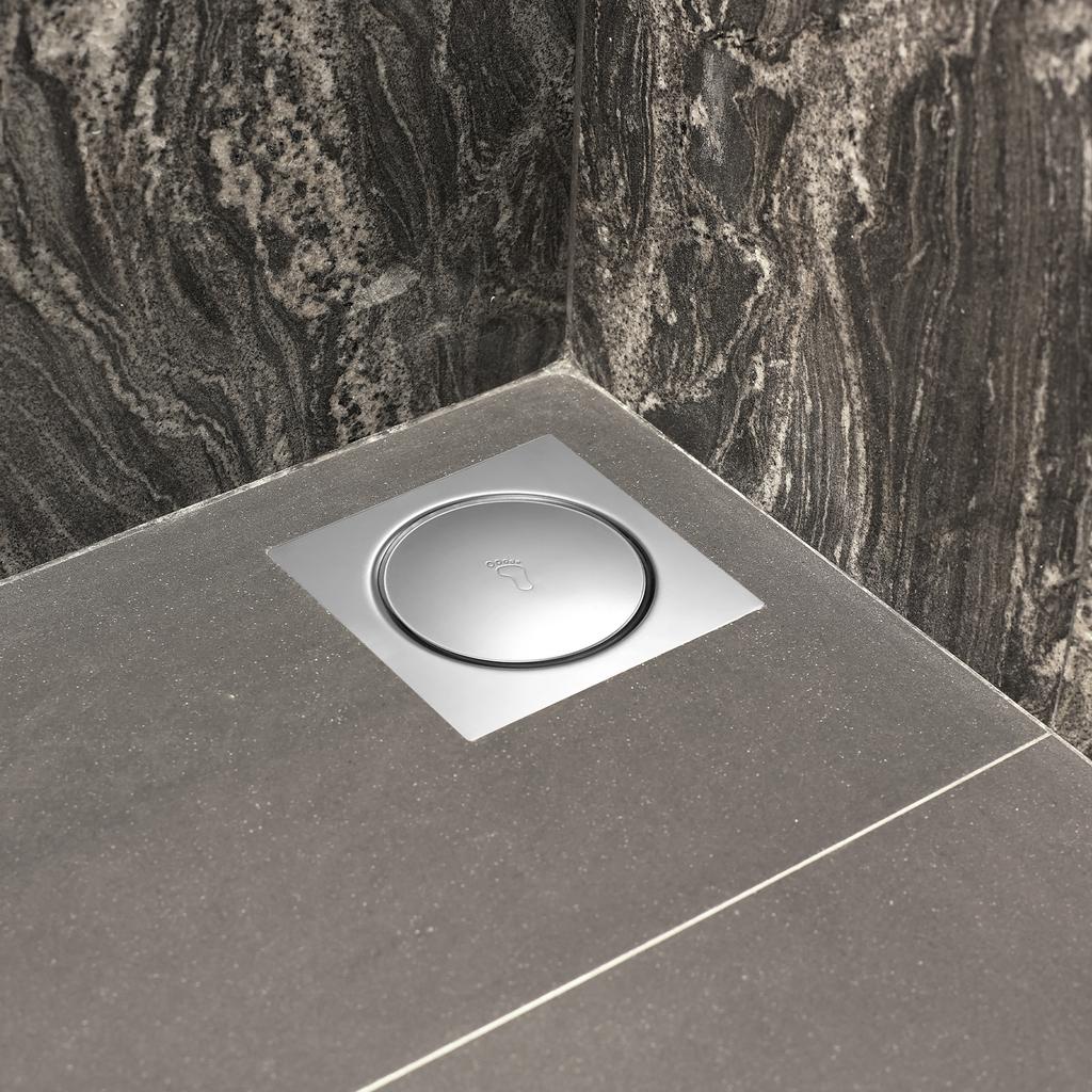 Foot Floor Drain Stainless Steel Square Shower Drain Square Shower Room Cover Plug Fast Draining Hair Catcher Strainer