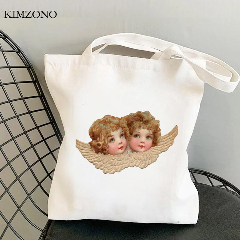 Angel Shopping Bag Recycle Bag Tote Bolso Bolsa Bag String Bolsas Ecologicas Woven Sacola Grab