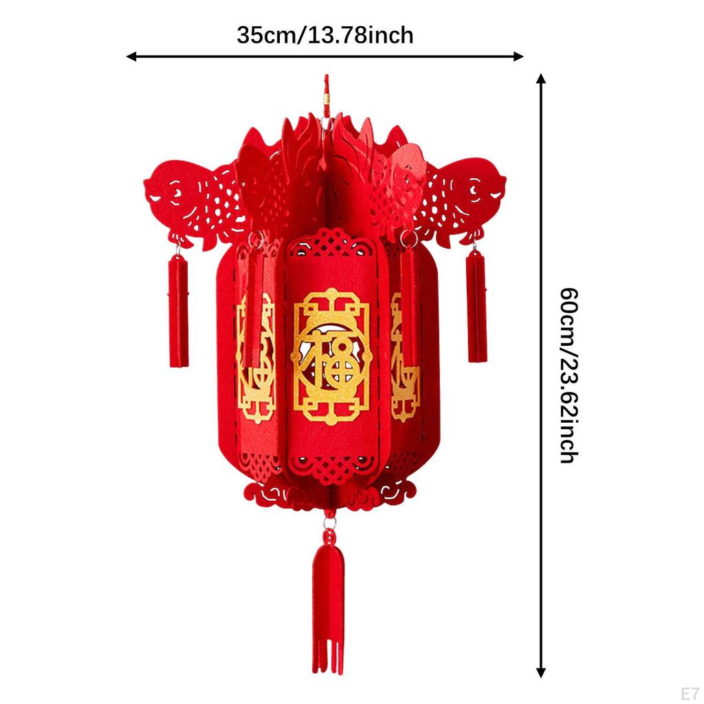Year Hanging Lantern Decoration 3D Decorative Traditional for Holiday Indoor Outdoor Hotel