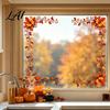 Fall Shop Window Display Harvest Festival Static Glass Sticker Autumn Clings with Maple Leaves Sunflowers And Home Ornaments Berries Prints Reusable