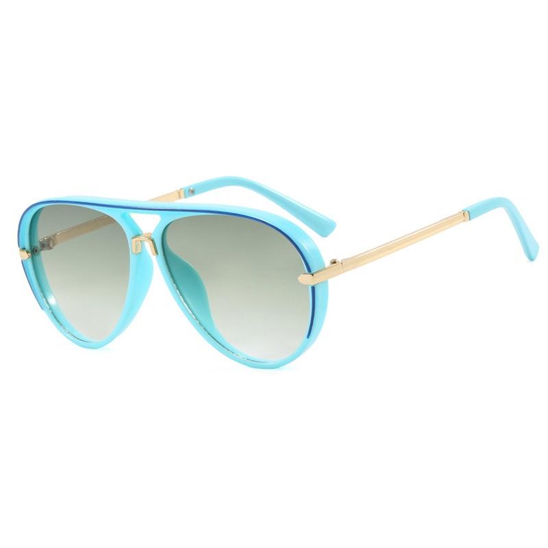 New Retro Pilot Double Beam Gradient Women Sunglasses  Personality Candy Color Design Trendy Casual Men Uv400