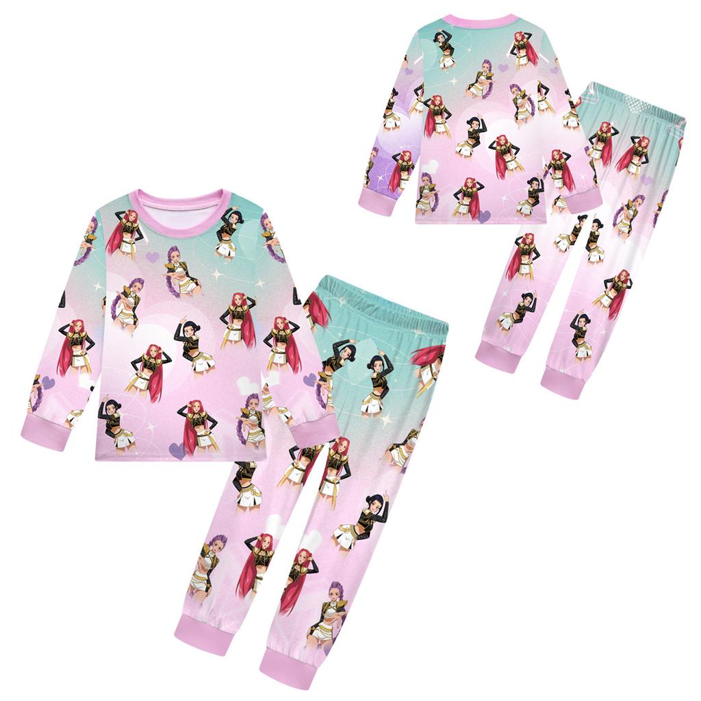 Children's Fashion Suit Skirt Round Neck Long Sleeve Top Pants