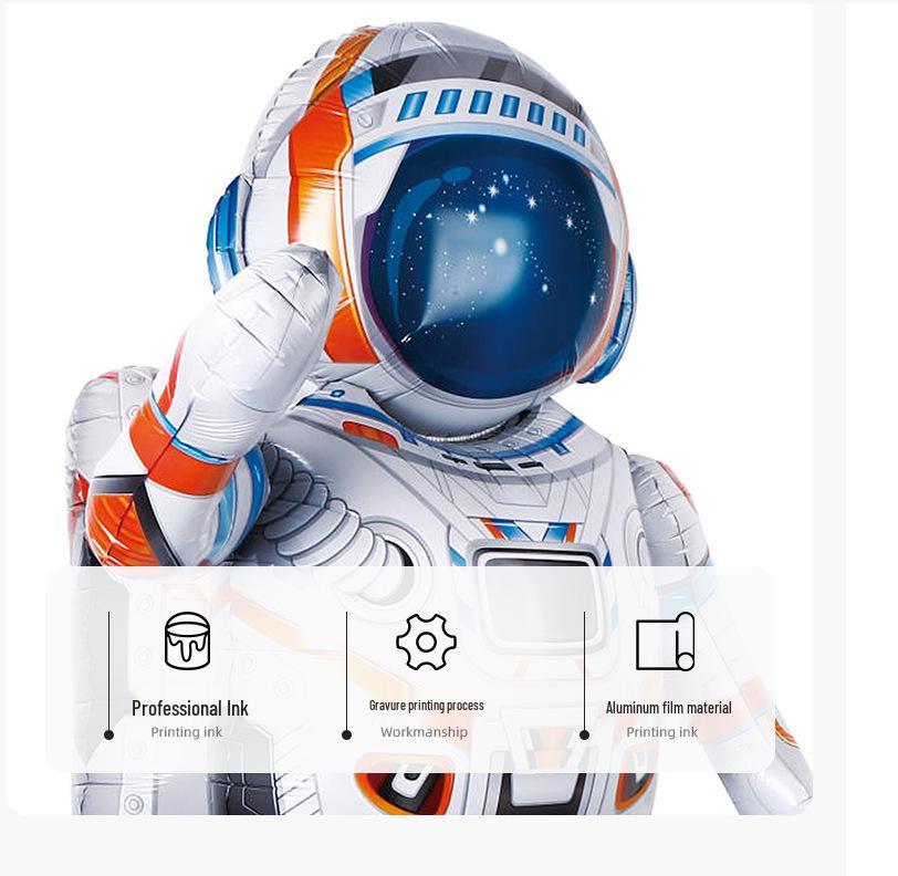 Large 3D Astronaut Character Balloons - Cute Space Theme Birthday Decorations