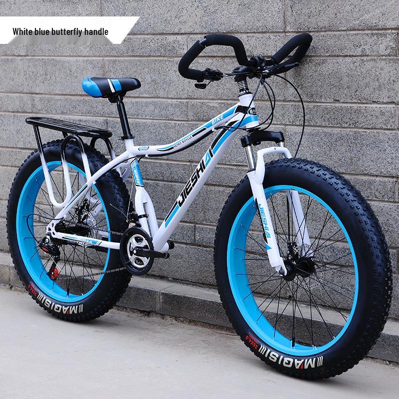 Men's Off-Road Fat Tire Snow & Mountain Bike - Variable Speed, Shock Absorbing, Wide Tires for Beach and Trail