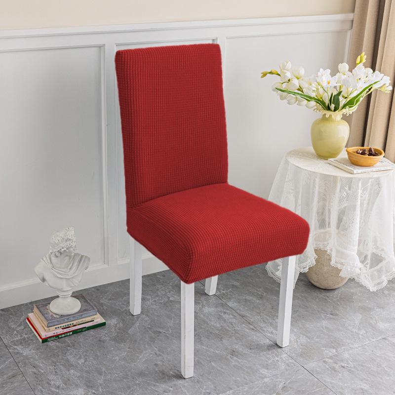 Pokrowce na krzesła z elastycznego aksamitu w jednolitym kolorze, całoroczne, do jadalni i salonów