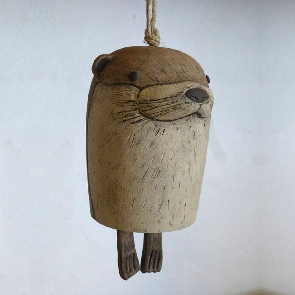 Creative Rustic Style Resin Animal Wind Chime Hanging Cute Animal Shape Wind Bell Decorative Garden Pendants Balcony Decoration