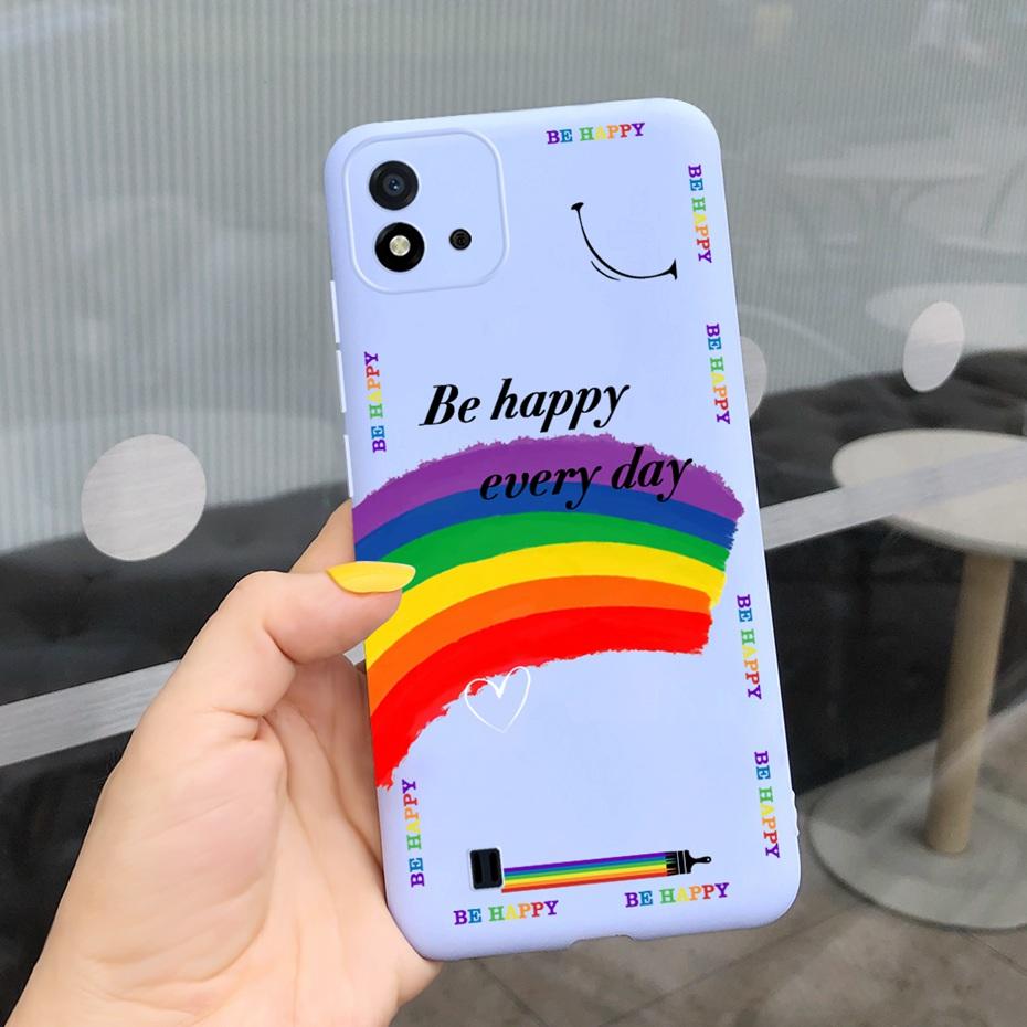 Lovely Pattern Phone Case For Realme C11 2021 C 11 2020 RMX2185 Macaroon Silicone Soft Cases Cover For Realme C11 (2021) RMX3231