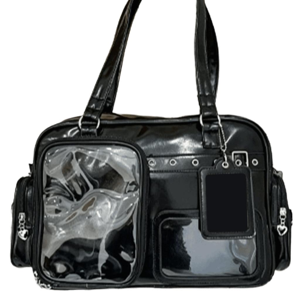 

Multi-pocket Design Japanese Crossbody Bag Large Capacity Preppy Style Handbag Concert чорний