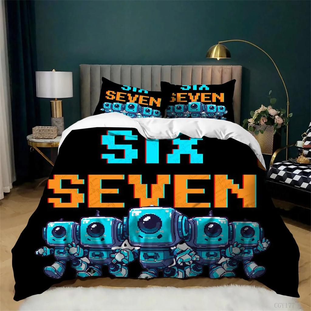 Duvet Cover Pillowcase Funny 67 Cartoon Bedding Set 3pcs Kids 3D Digital Print for Boys Teens Bedroom Single/Double Gift