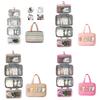 Polyester Travel Toiletry Bag With Dry Wet Separation And Hanging Design For Home And Travel Use