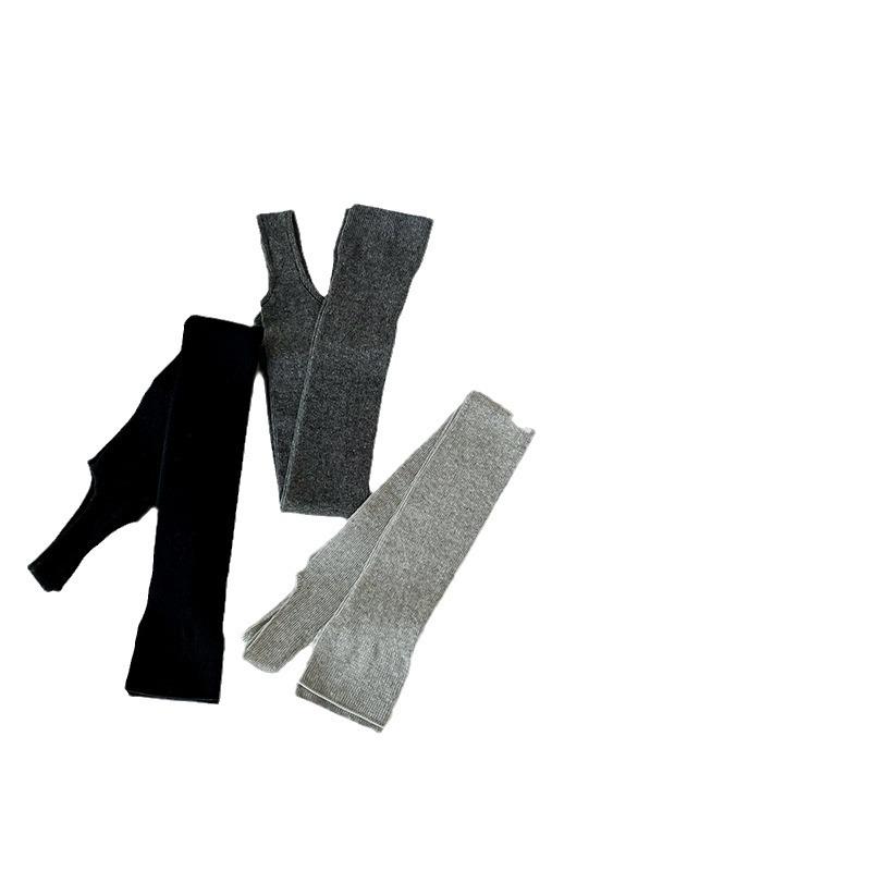 Ballet Style Knitted Foot Cover Knee Socks StockingsLeg Warmers JK Girls Solid Color Black White Gray Long Socks Women Stockings