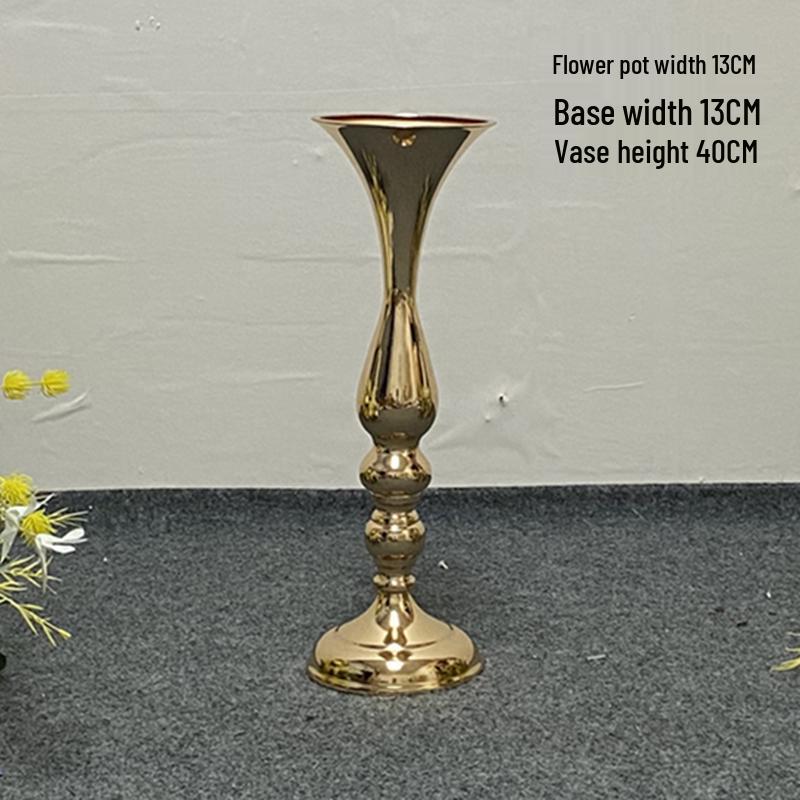 Golden European Iron Art Flower Stand for Wedding Decor and Sign-in Table