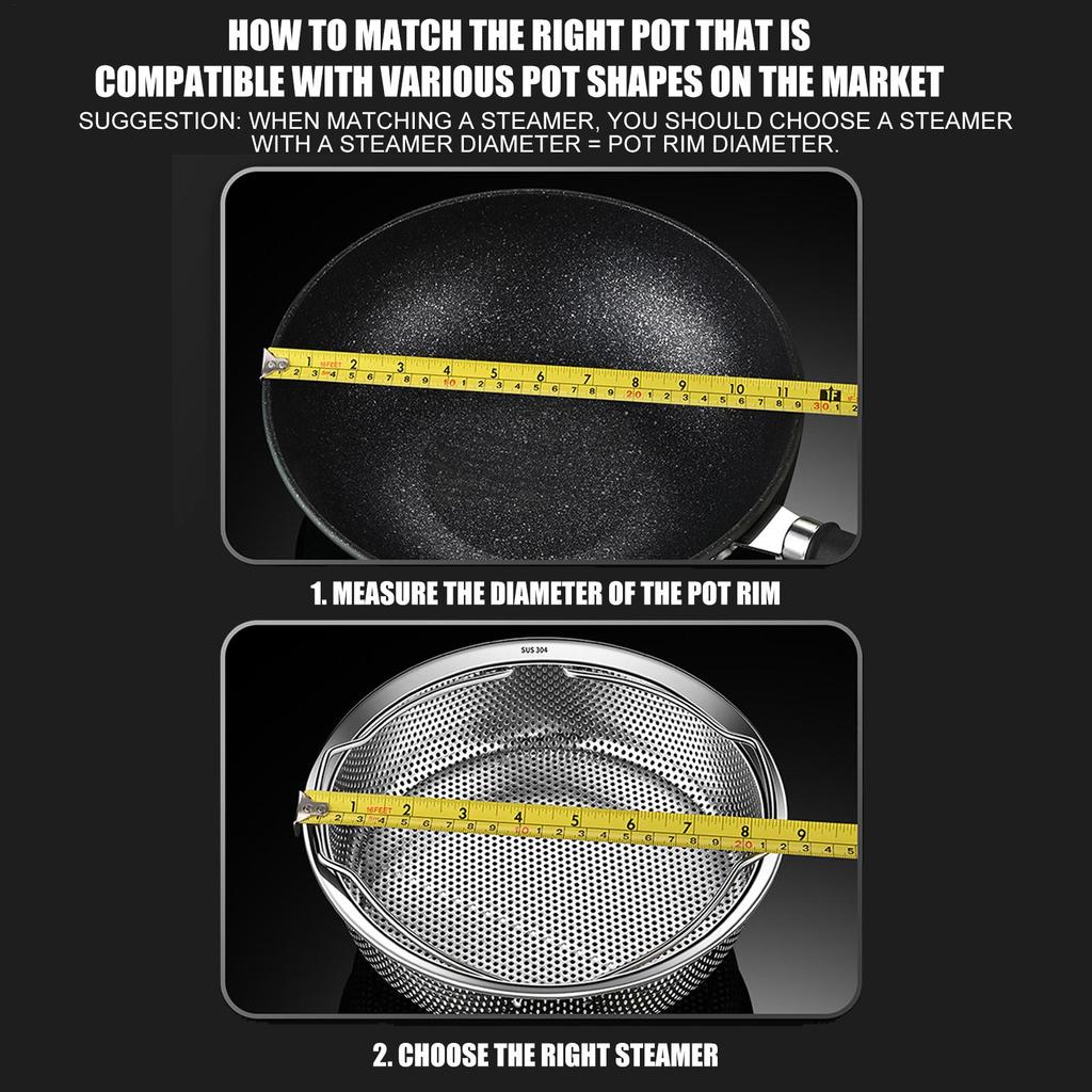 Steamers Insert Stainless Steel Multi-Functional Steamer Basket Kitchen Strainer For Steaming Rice Dumplings Cooking Accessorie