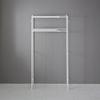 HEIAN SHINDO Slim Laundry Rack with 2 Shelves and Towel Bar, Matte White, 60-81cm Wide x 29cm Deep x 149cm High, HSR-1WH