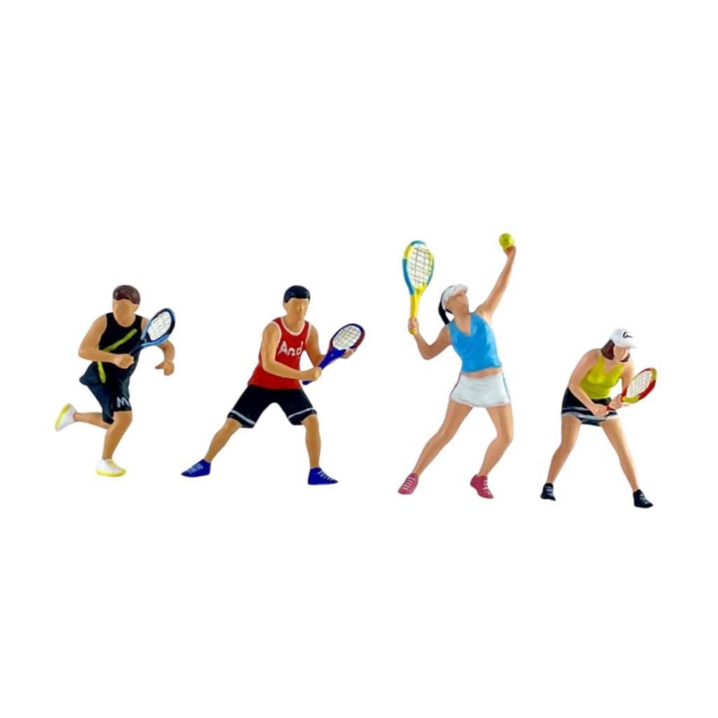 1:64er Maßstab Handbemalte Miniaturfigur Realistische Miniaturmenschen Tennisspieler Figur Modell für Fotografie, Sammler